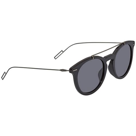 dior grey blue ir round men's sunglasses|More.